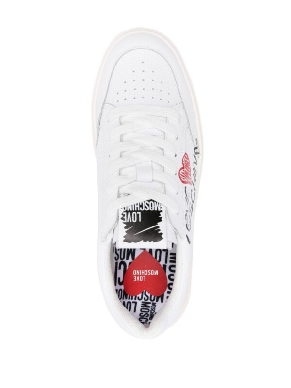 Love Moschino logo-print leather sneakers