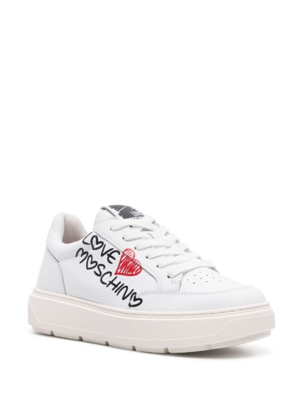 Love Moschino logo-print leather sneakers