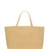Saint Laurent  logo-embroidered raffia tote bag