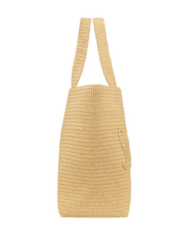 Saint Laurent  logo-embroidered raffia tote bag