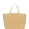 Saint Laurent  logo-embroidered raffia tote bag