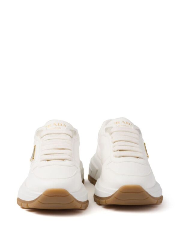 Prada triangle-logo leather sneakers