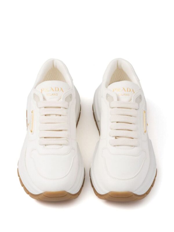 Prada triangle-logo leather sneakers