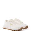 Prada triangle-logo leather sneakers