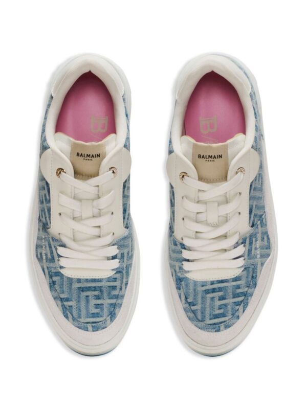 Balmain B-Court denim-panelled sneakers