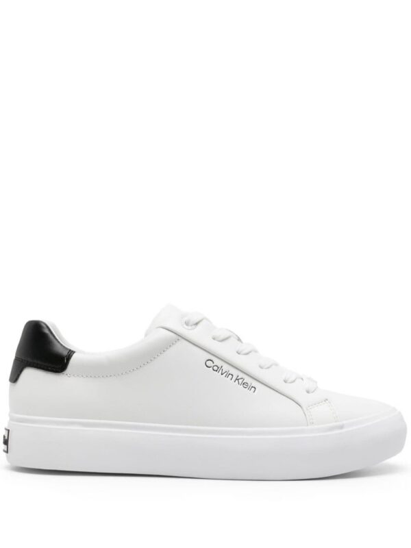 Calvin Klein logo-debossed leather snekaers