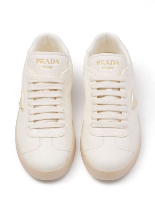 Prada triangle-logo leather sneakers