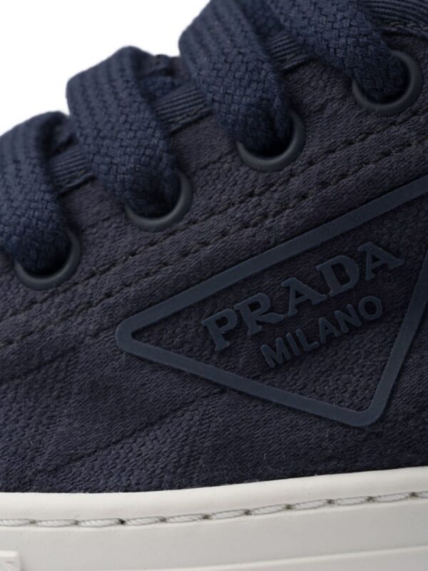 Prada triangle-logo canvas sneakers