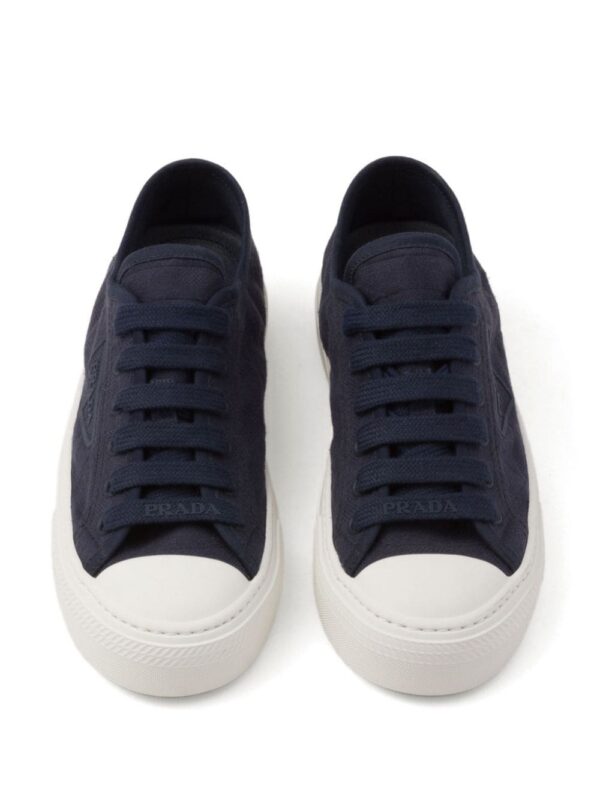 Prada triangle-logo canvas sneakers