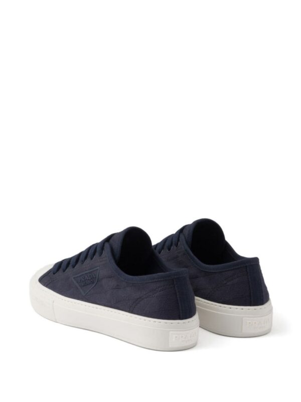 Prada triangle-logo canvas sneakers