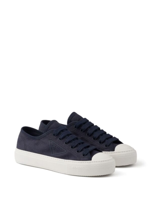 Prada triangle-logo canvas sneakers