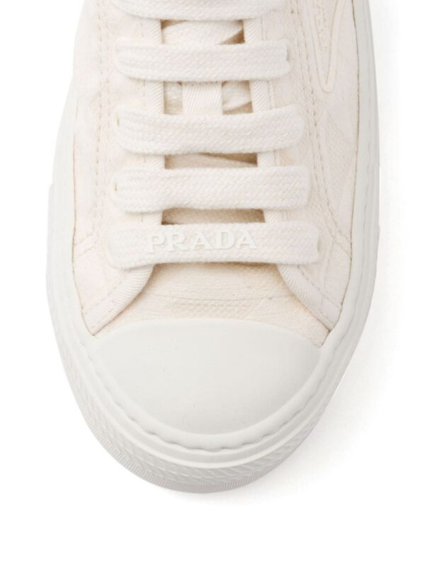 Prada triangle-logo canvas sneakers
