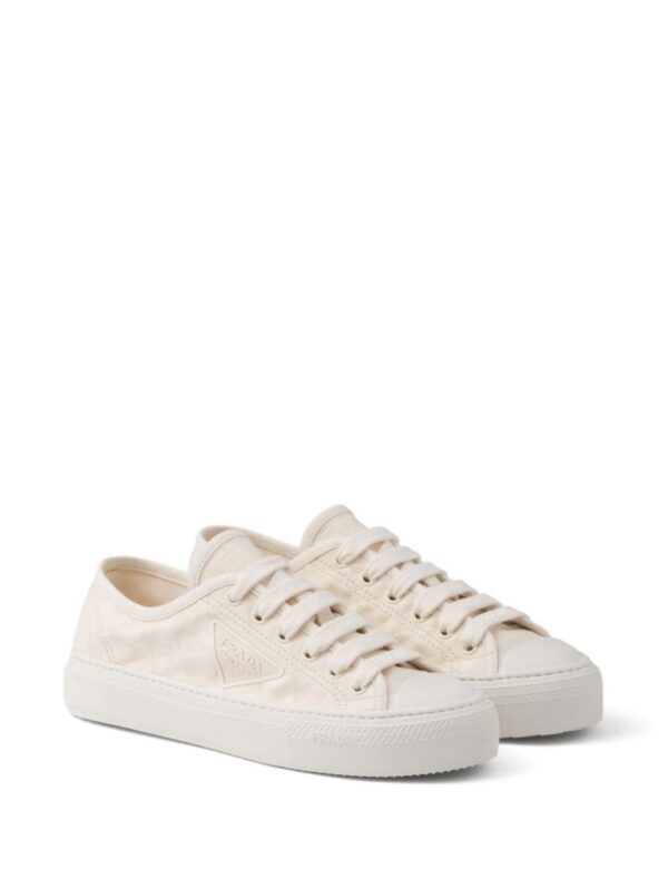 Prada triangle-logo canvas sneakers