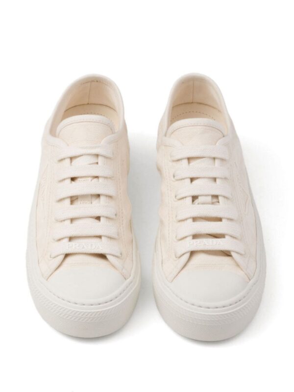 Prada triangle-logo canvas sneakers