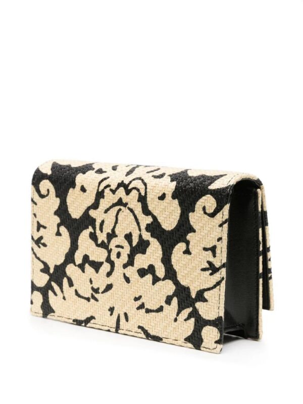 Alexander McQueen  Damask-print raffia crossbody bag
