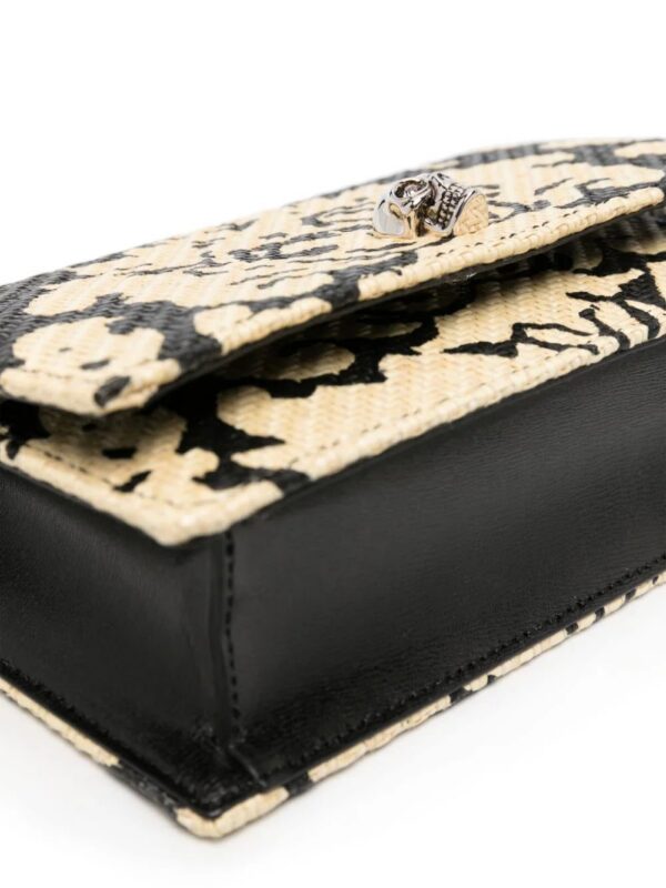Alexander McQueen  Damask-print raffia crossbody bag