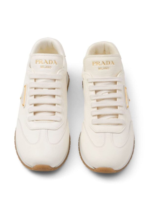 Prada triangle-logo leather sneakers