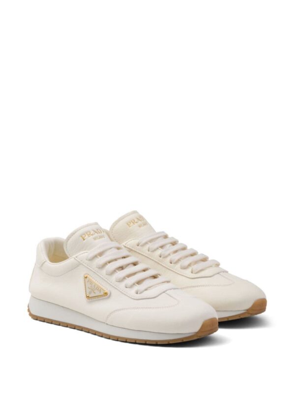 Prada triangle-logo leather sneakers