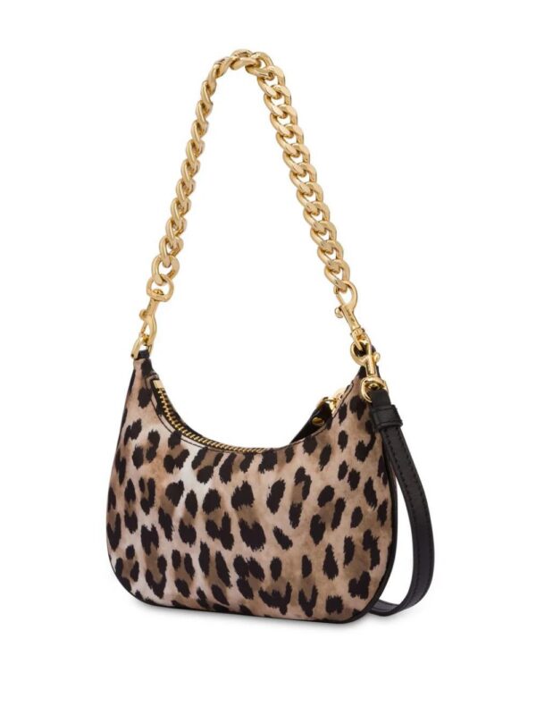 Moschino  logo-lettering leopard-print mini bag