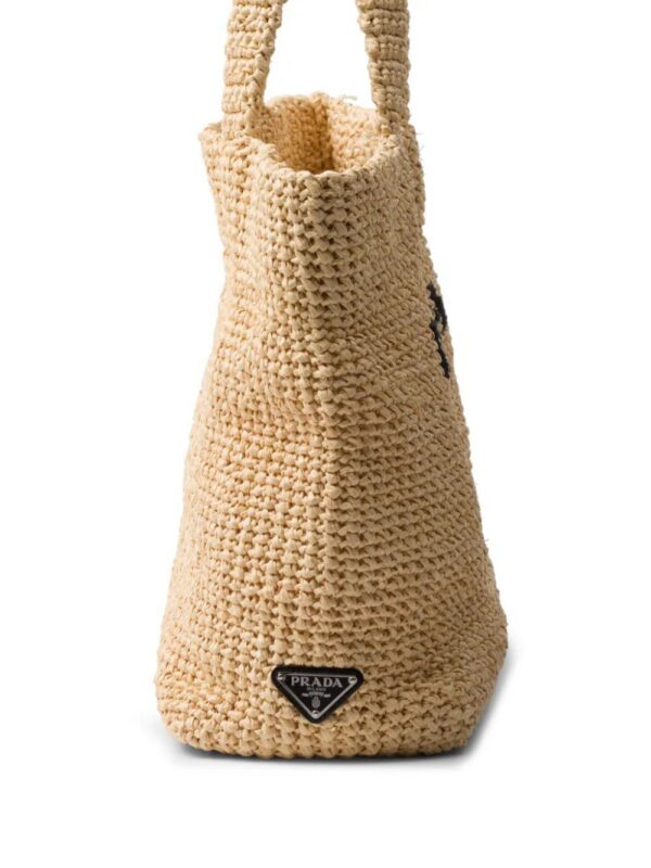 Prada  logo-embroidered crochet tote bag
