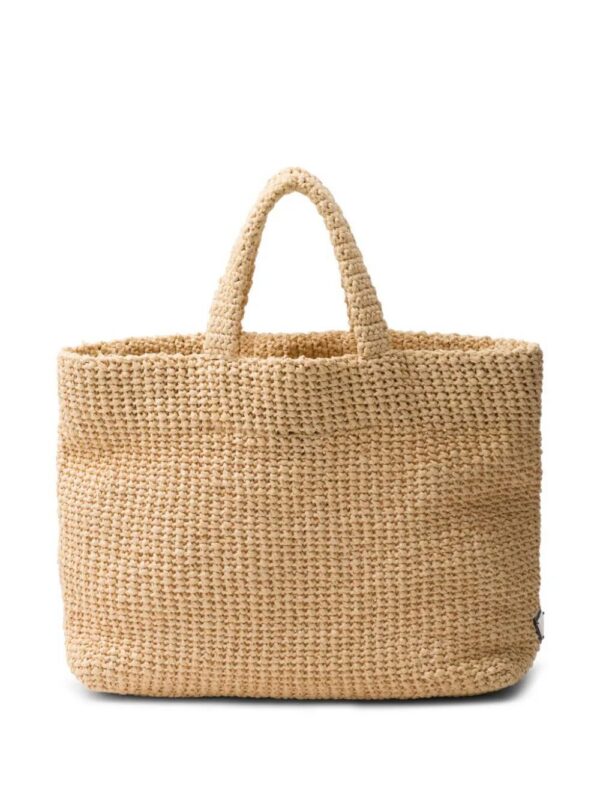 Prada  logo-embroidered crochet tote bag