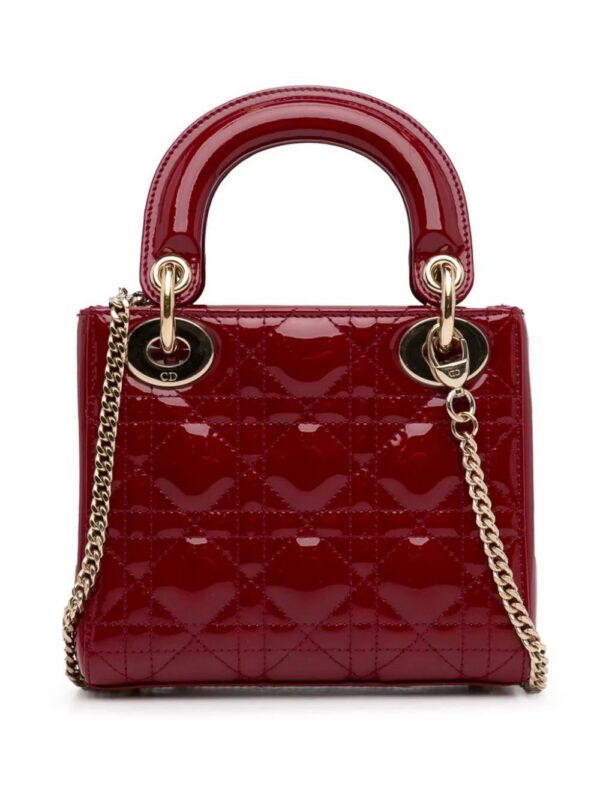 23970939_53988071_1000.jpg Christian Dior Mini Patent Cannage Lady Dior satchel