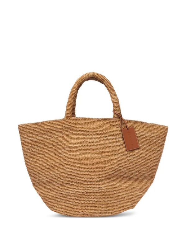 Manebi small Sunset raffia tote bag