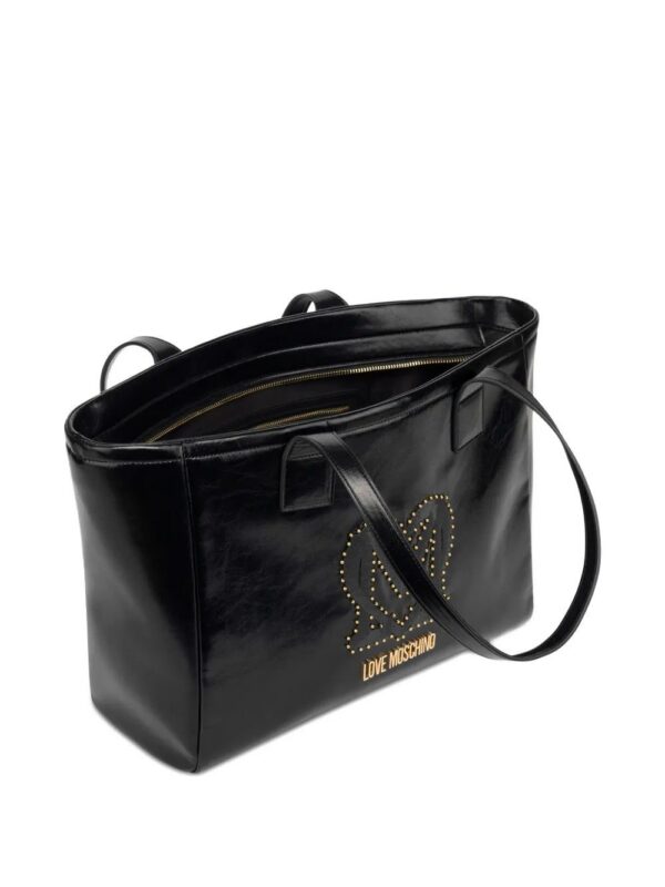 31028159_60128351_1000.jpg Love Moschino logo-plaque studded tote bag