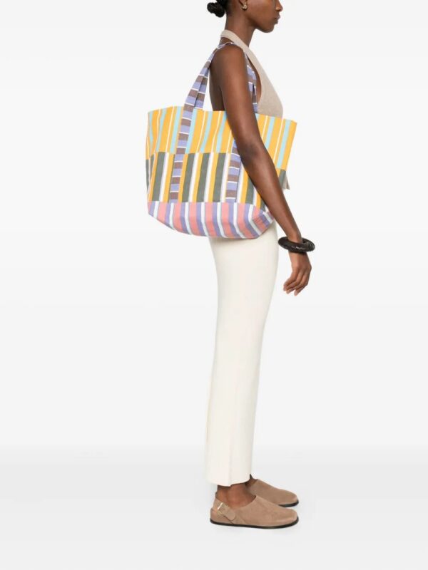 Épice striped panelled tote bag