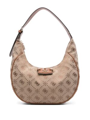 GUESS USA logo-plaque curved shoulder bag