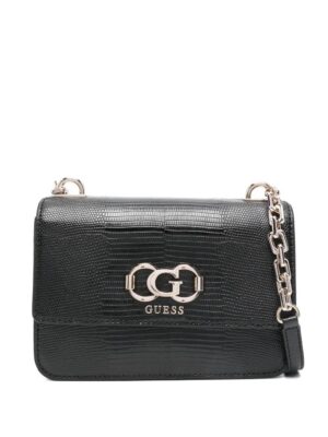 GUESS USA chain-strap embossed-leather satchel