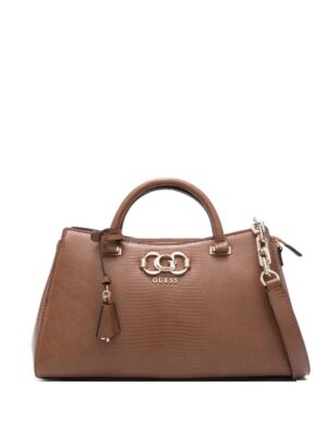 GUESS USA logo-plaque snakeskin-effect shoulder bag