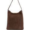 Elleme Gemini suede gold-bar shoulder bag