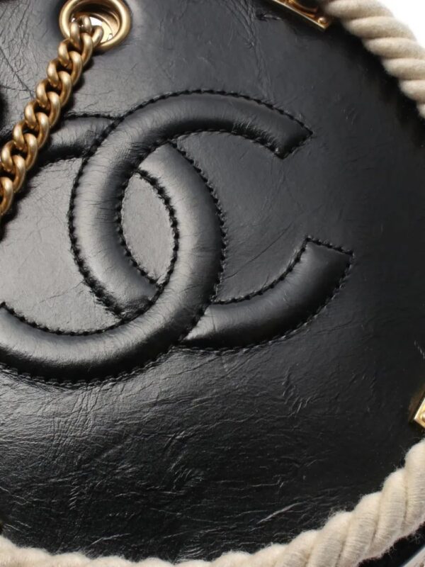 CHANEL coco mark matelasse round bag