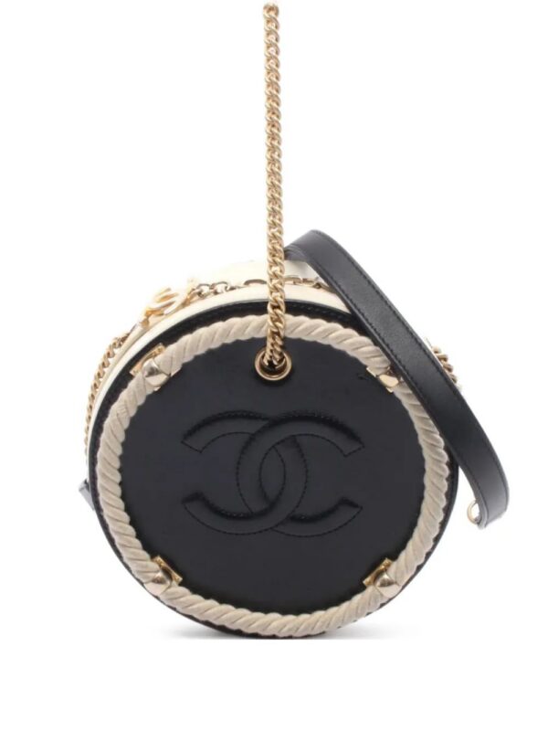 CHANEL coco mark matelasse round bag