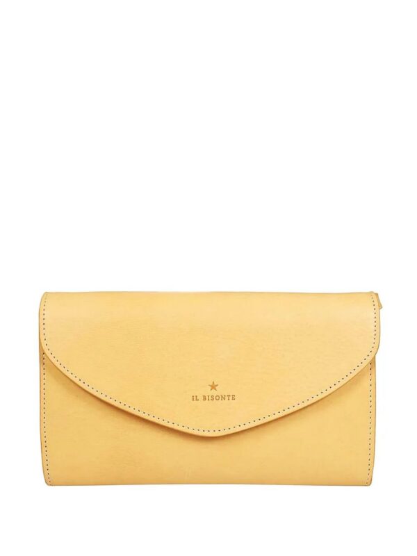 Il Bisonte buttoned-flap leather clutch