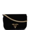 Prada -2020s velvet-finish crossbody bag