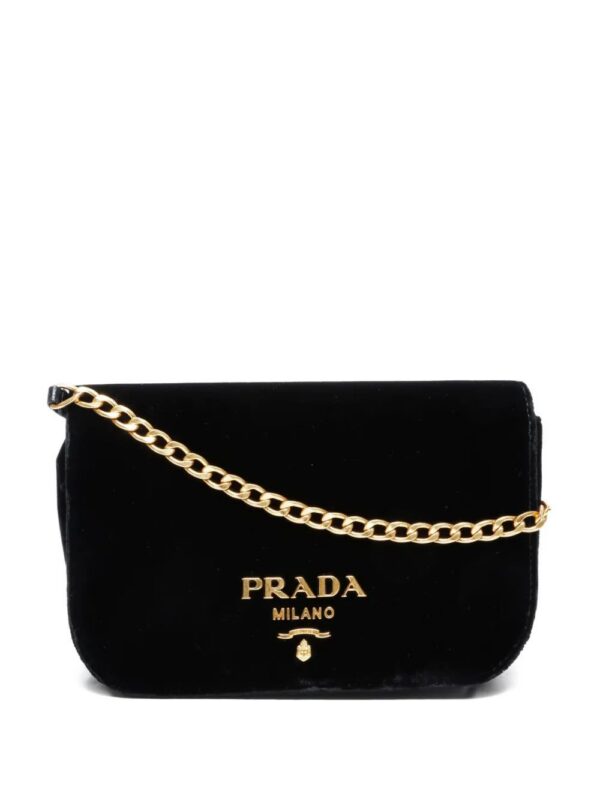 Prada -2020s velvet-finish crossbody bag