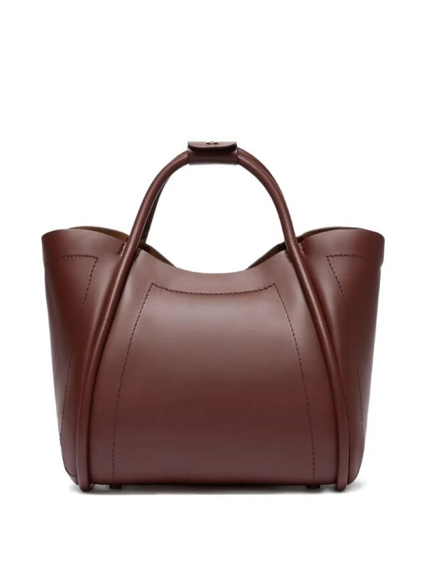 Max Mara curved-panel leather tote bag