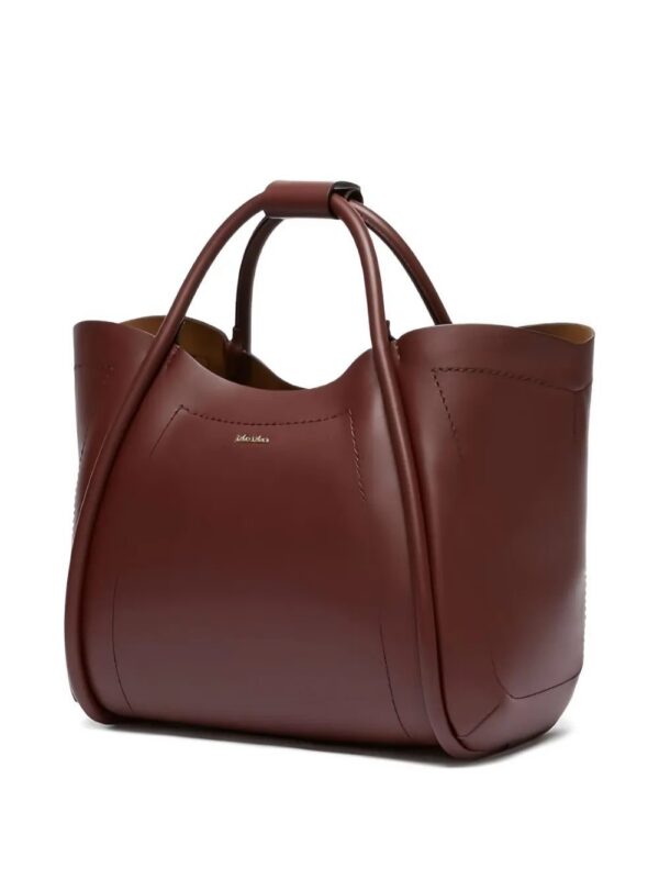 Max Mara curved-panel leather tote bag