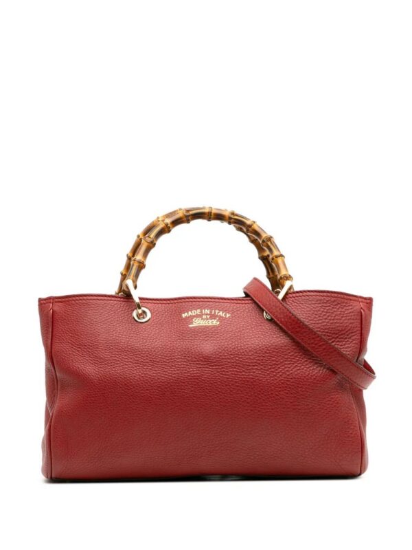 Gucci - Medium Calfskin Bamboo Shopper satchel