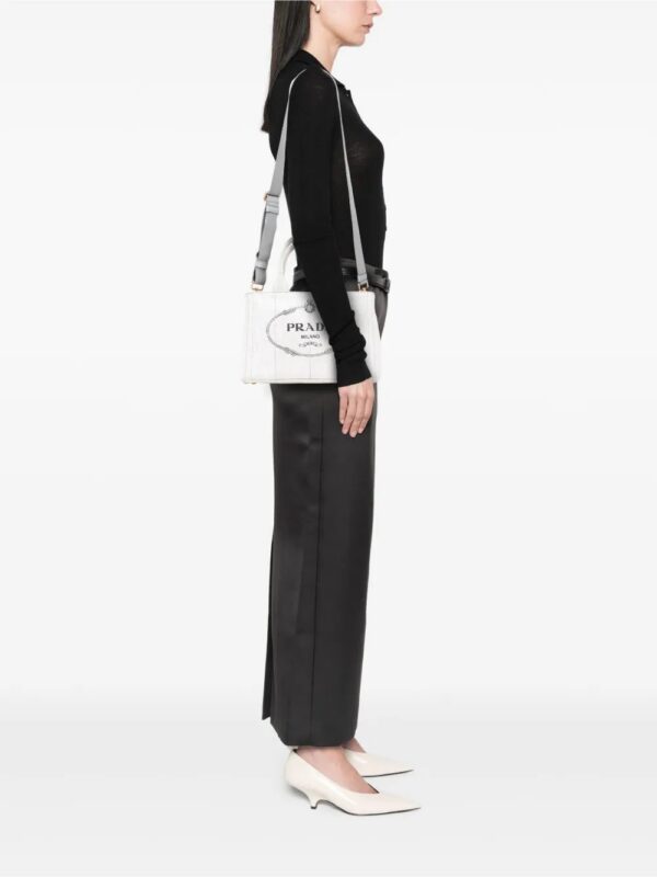 Prada - Small Denim Canapa Logo satchel