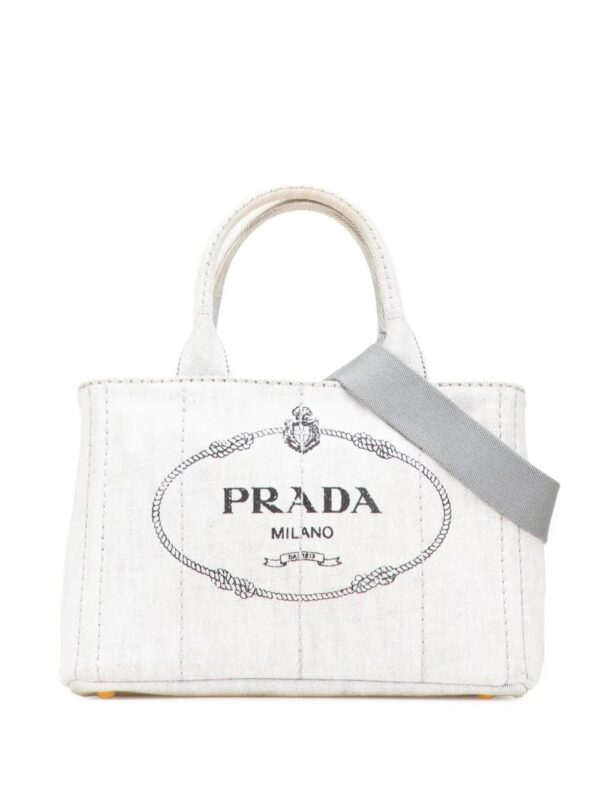 Prada - Small Denim Canapa Logo satchel