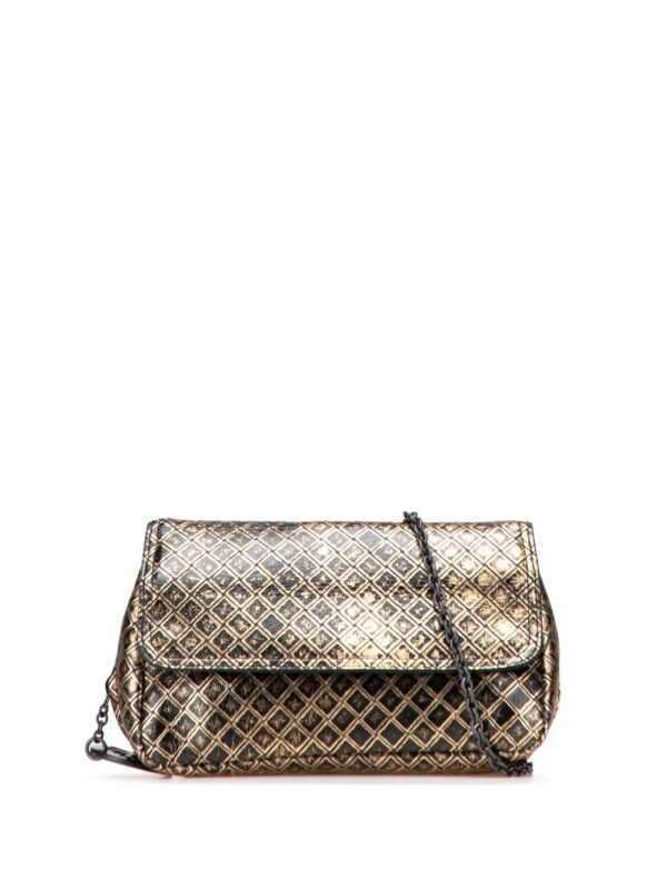 31648072_60966115_1000_2c2c707f-aad8-4776-b14d-54942c41eed3.jpg Bottega Veneta - Metallic Calfskin Intrecciomirage Chain Flap crossbody bag