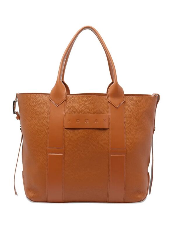 Hogan medium script-detail leather tote bag