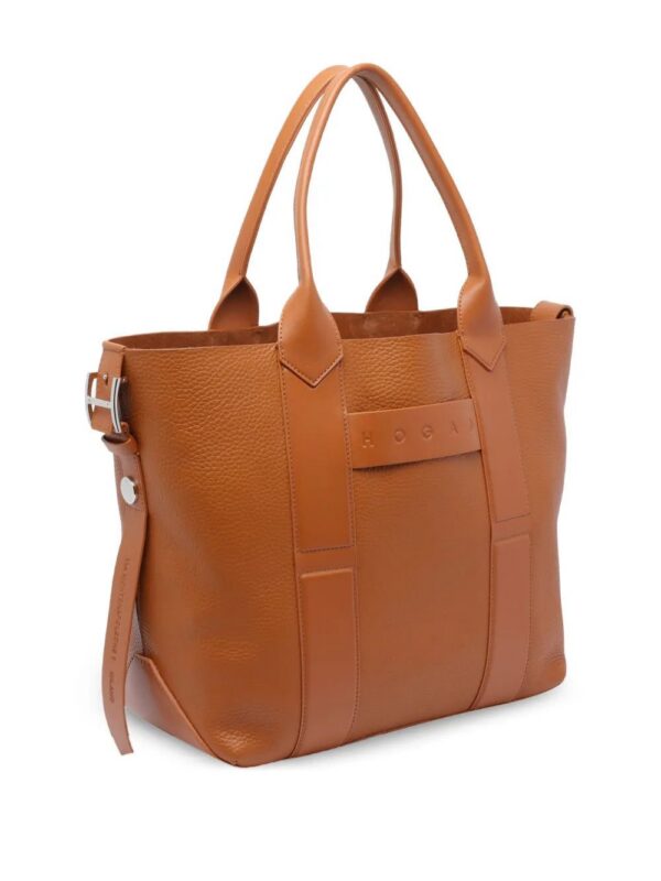 Hogan medium script-detail leather tote bag