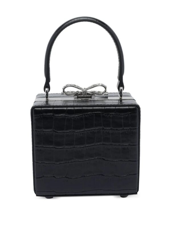 31667665_61041358_1000.jpg Self-Portrait mini crocodile-embossed bow tote bag