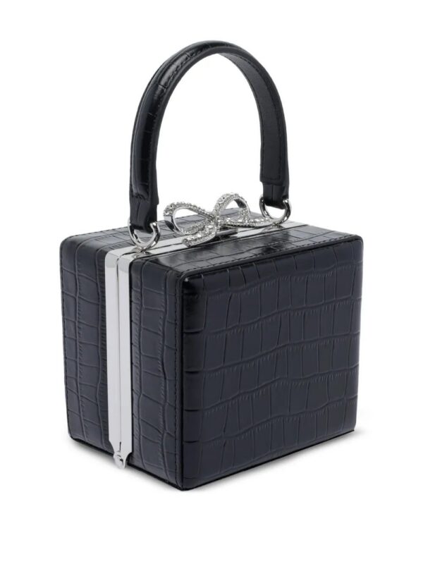 31667665_61041362_1000.jpg Self-Portrait mini crocodile-embossed bow tote bag
