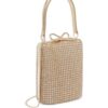 Self-Portrait crystal-embellished bow mini bag