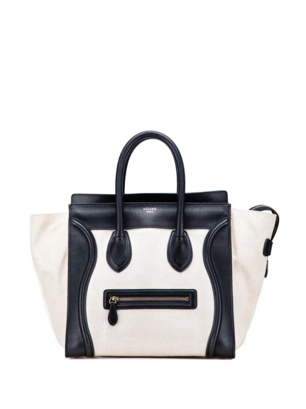 31670810_60994531_1000.jpg Céline Mini Canvas Tricolor Luggage tote bag